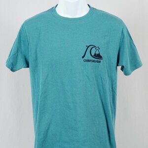 QUIKSILVER The Original MTO Men's Medium Graphic Teal Tee Unisex T-Shirt